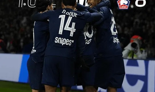 巴黎3-0里尔全场数据：射门13-7，射正7-4，绝对机会1-1